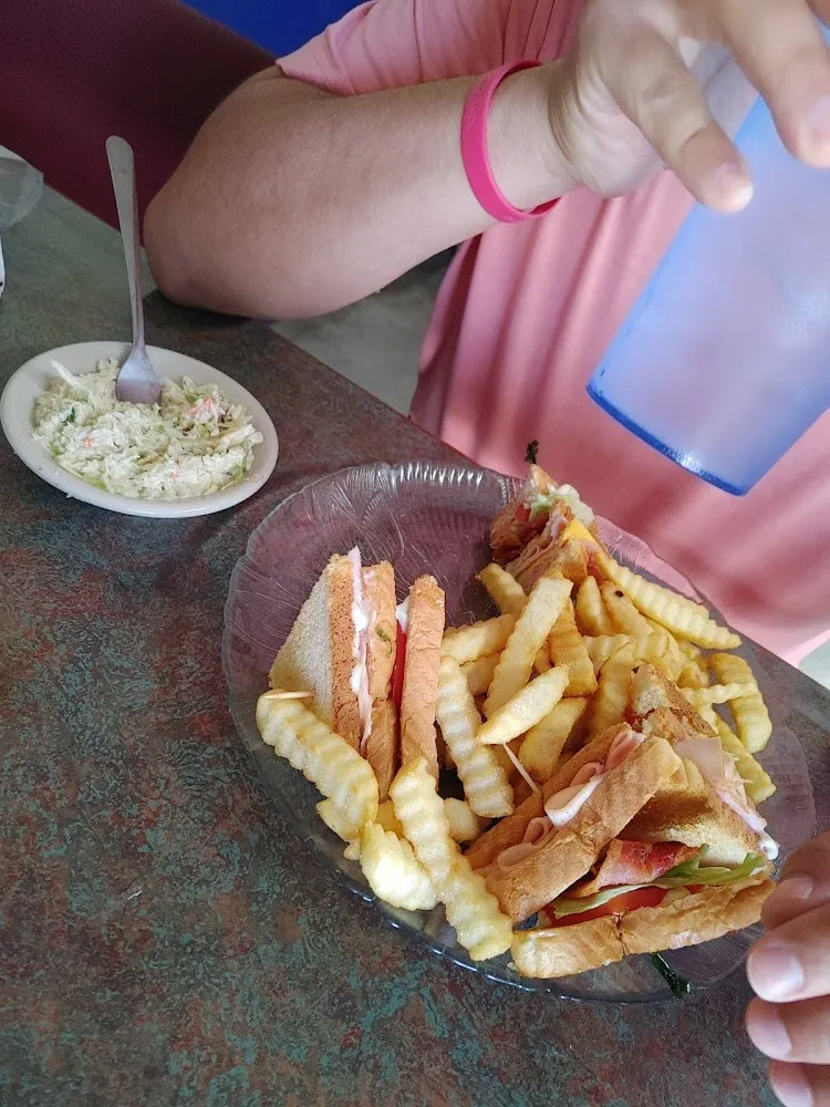 Club Sandwich with Fries and Coleslaw